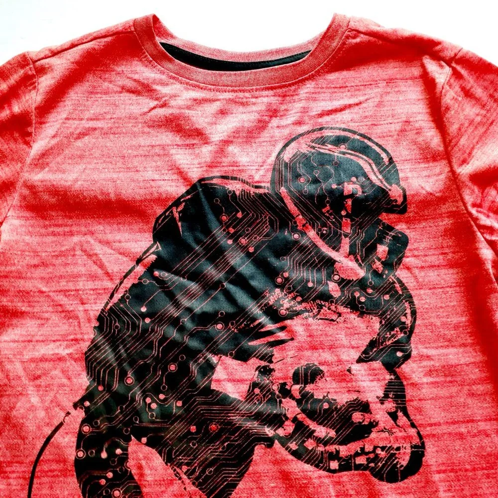 MTA Sport Boys T-Shirt Football Short Sleeve Red Small 6-7